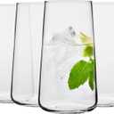 Krosno Drinking Glasses Set of 4  20.3 oz Large Water Juice Glasses Infinity Collection, Modern Tapered Highball Tumblers, Clear Glassware for Cocktails, Dishwasher Safe, Made in Europe