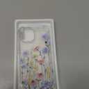 GVIEWIN for iPhone 15 Case Floral, with Screen Protector&Camera Lens Protector,[Non Yellowing] Soft Shockproof Clear Phone Protective Cover for Women, Flower Pattern Design 6.1" (Aconite/Light Blue)