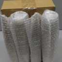 FOCUSLINE 100 Pack Plastic Champagne Flutes, 4.5 Oz Gold Glitter Plastic Champagne Glasses, Disposable Clear Toasting Glasses Recyclable Cups for Wedding Party