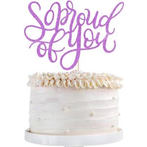 So Proud of You Cake Topper,2026 Graduation Cake Topper,Congrats Grad Party Decorations,2026 High School/College/University Graduation Party Decoration Supplies. (purple)
