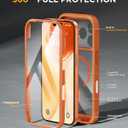 Miracase for iPhone 17 Pro Max Case 6.9" Full-Body Phone Case with Built-in Glass Screen Protector& Full Camera Protector,[Magnetic with MagSafe] Drop Proof 17 ProMax Cover, Orange