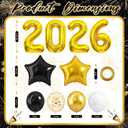 2026 Black and Gold Graduation Decorations Balloons Kit - 40 Inch Gold 2026 Number Balloons, Graduation Party Supplies 2026 for High School College Graduation, Class of 2026 Grad Decor