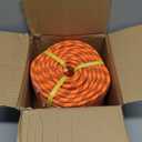 Double Braided Polyester Rope (1/2 in x 200 ft) Strong Arborist Rigging Rope 48 Strands for Tree Work Climbing Pulling Sailing, Orange/Black