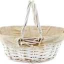 Cornucopia Brands Wicker Basket w/ Handles (White-Painted), for Easter, Picnics, Gifts, Home Decor and More, 13 x 10 x 6 Inches (Regular 1pk)