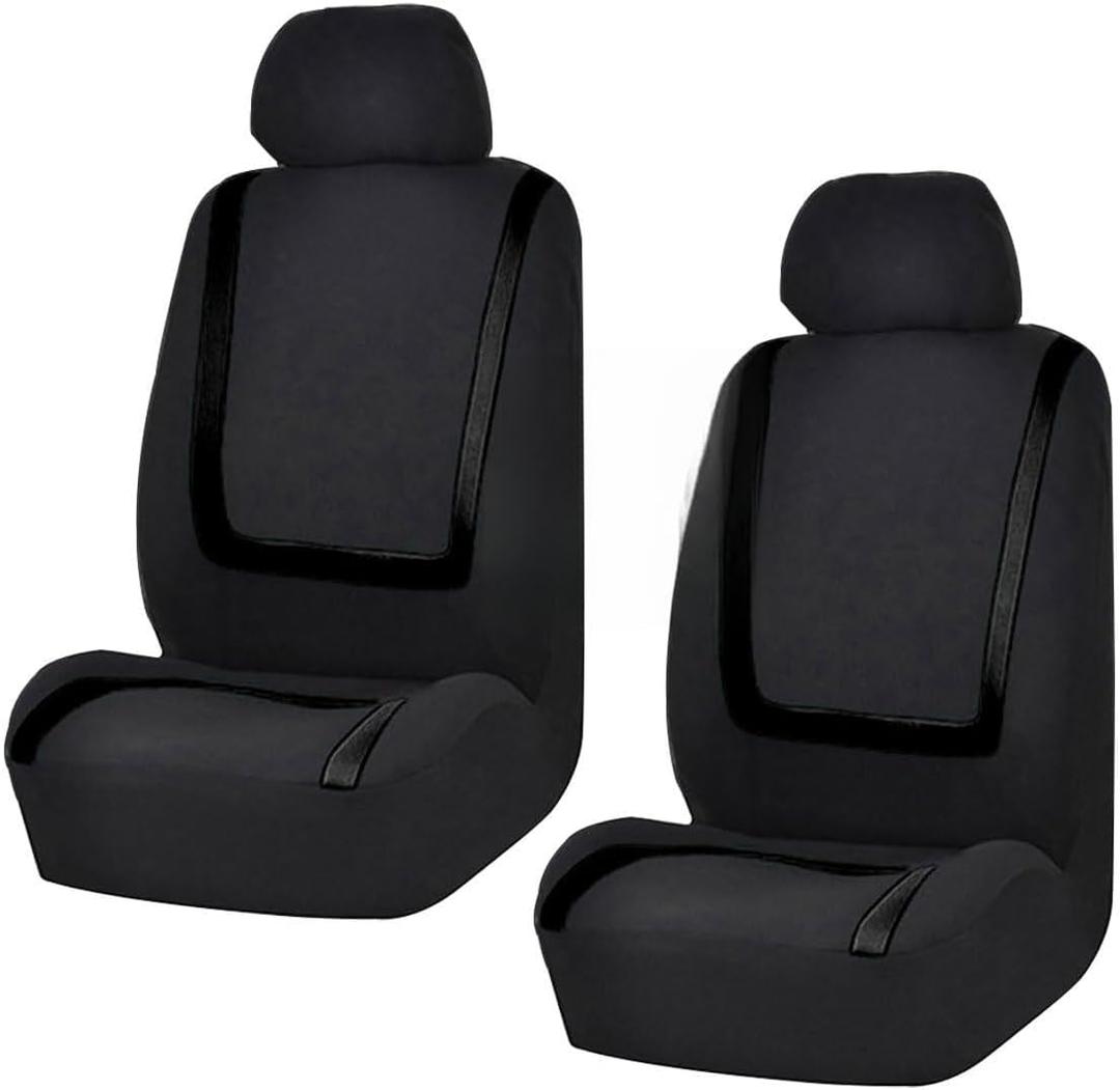 LAINLOY 2 Pack Car Seat Covers, Breathable Seat Protectors, Anti-Slip Driver Seat Cover, Comfortable Front Seat Cover Set Universal Fit for Truck, SUV, Sedan, Airbag Compatible (Black)