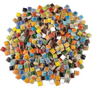 Lanyani 784 Pieces Colorful Tiny Square Ceramic Mosaic Tiles for Crafts, Glazed Porcelain Pieces Sheets for Mosaics