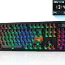 EPOMAKER TH108 V2 PRO Full Size Mechanical Keyboard with Screen&Knob, 10000mAh, BT/2.4Ghz, Mac Modifier PBT Keycap, Hot Swap, RGB, Gasket, Wireless Gaming Keyboard for Mac/PC (Black, Creamy Jade) (Defective port, missing keys)