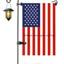 Garden Flag Stand and Shepherd Hook,60 Inch Garden Flag Pole Holder for 28 x 40 Inch Garden Flags with Tiger Clip and Spring Stoppers for Bird-Feeder Plant-Hook Garden-Stake Seasonal Flags 1 Pack