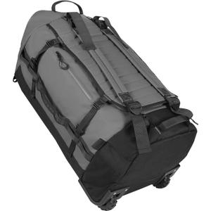 85L 29“ Foldable Rolling Backpack with Wheels, Soft-side Travel Duffle Bag with Separate Shoe Compartment, Full Quilted Bottom, Grey, 29.5"L x 14.2"H x 12.6"W