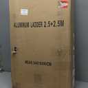 SINMEIRUN 16.5 FT Telescoping A Frame Ladder, 8 Step, ANSI Certified, Type IA Heavy Duty, 330lbs Max Capacity, Aluminum Extension Ladder for Home, Roof, RV; Yellow