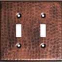 Monarch Abode Toggle Light Switch Cover Plate 2-Gang Pure Copper Outlet Covers, Hand Hammered Decorative Outlet Cover Wall Plates, Light Switch Plate Covers for Electric Outlets, Pack of 1