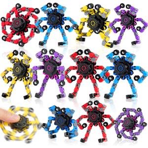 12PCS Transformable Fidget Spinners for Kids Adults,Deformable Chain DIY Robot Spinner Sensory for Boys Girls,Fidget Toys for Party Favors Birthday Gifts (12colors)