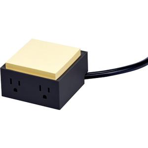 Bostitch Office Konnect Power Hub, Two Outlets Charging Station for Desktop, Shallow Tray Top, Black