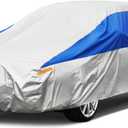 GUNHYI Car Cover Waterproof All Weather for Automobiles, Outdoor Full Car Cover Snowproof Windproof UV Protection, Universal Fit for Sedan. (Fit Sedan Length 175-185 inch, Silver)