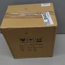 Polytree Bathroom Trash Can 1.8 Gallon(7 Liter) Small Kitchen Garbage Can,Decor Wastebasket for Bedroom Office,Resin Hand-Carved Leather Beige