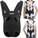 Pawaboo Pet Carrier Backpack, Pet Front Dog Cat Carrier Backpack, Legs Out, Easy-Fit for Traveling Hiking Camping, Travel Bag Backpacks for Small Dogs Cats 2.5-5lbs, S, Black