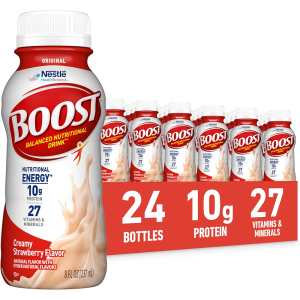 BOOST Original Ready to Drink Nutritional Drink, Creamy Strawberry, 8 fl oz (Pack of 24) BB 26/09/2026