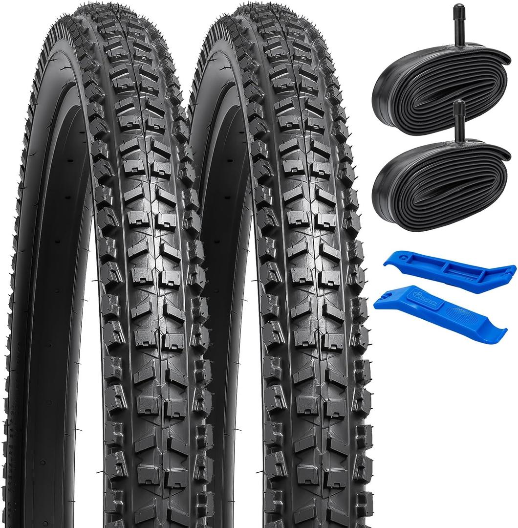 YUNSCM 2 PCS 26" Mountain Bike Tires 26x2.30/56-559 Compatible with 26x2.25 26 x 2.30 26x2.35 Bicycle Tires (Y-1125)