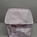 LLCXCSI Storage Bin Closet Organizer Bins with Handles, Flamingo Decorative Collapsible Canvas Cube Storage Baskets for Nursery Shelf, Clothes, Toy, Towel, Book, 13"x 13"