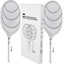 WBM Smart Bug Zapper, Rechargeable Electric Fly Swatter Racket, Large-2PK