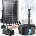 POPOSOAP Solar Fountain Pump with Pond Filter Kit, 8W Solar Pond Pump with Pond Filter Box, Pond Filter for Outdoor Pond Garden Fountain Waterfall DIY Water Feature-P3081