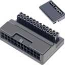 WLGQ ATX 24 Pin 90 Degree Right Angle Male to Female Adapter, Protective Shell for PC Motherboard Power Supply (With housing)