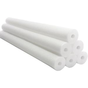 Chochkees Pool Noodles 52" x 2.5" Inch Swimming Hollow Core Foam Tube, Floating Thick Noodles for Floating, Pool Accessories (White, 6-Pack)