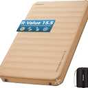 KingCamp Self Inflating Sleeping Pad, 6" Ultra Thick R 15.5 Air & Foam Camping Mattress 2 Person, Full Size Double Sleeping Pad for Camp Tent Outdoor Car, PVC Free (Khaki)