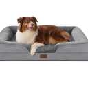 Bedsure Orthopedic Dog Beds Large Sized Dog - Washable Large Dog Cat Bed Waterproof, Comfort Dogs Couch Sofa with Washable Removable Cover, Pet Bed with Nonskid Bottom, Grey, 35"
