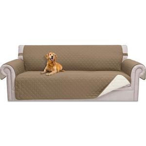 HOMERILLA Couch Cover, Dog Couch Covers for Pets, Couch Covers for 3 Cushion, Reversible Sofa Covers Furniture Protector with Elastic Straps (68" Sofa, Taupe/Ivory)