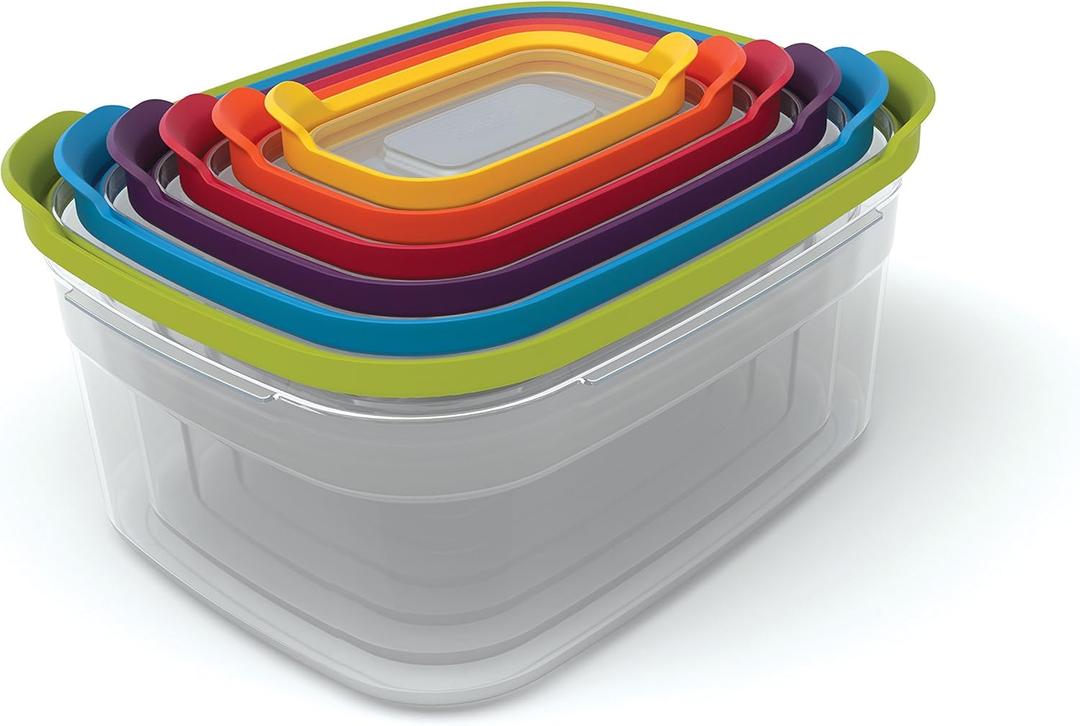 Joseph Joseph Nest Lock Plastic BPA Free Food Storage Container Set with Lockable Airtight Leakproof Lids, 12-Piece, Multi-Color