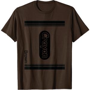 Brown Crayon Costume Outfit For Halloween Party T-Shirt (Small)