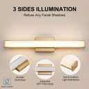 URSOLA 24" Modern LED Bathroom Light Fixtures, Golden 3CCT Dimmable Bathroom Vanity Light Over Mirror, Bathroom Vanity Bath Bar Lights with Double Layer Acrylic Shade