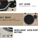 Fully Automatic Belt-Drive Turntable with Premium Cartridge for Music Player, 2 Speed, Hi-Fi, Carbon Fibre Arm, Anti-Resonance, Adjustable Counterweight