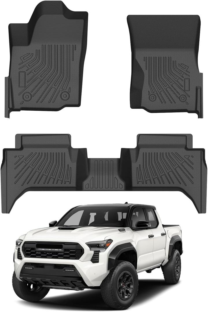 Cartist Floor Mats for Toyota Tacoma 2024-2026 (Only Fit Hybrid) Double Cab, All Weather Floor Liners for Tacoma Accessories, Heavy Duty TPE Car Mats, Car Accessories