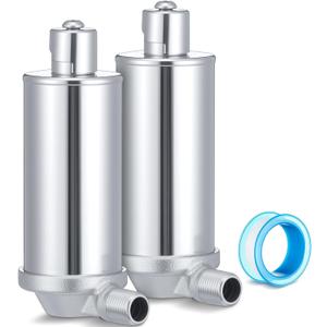 Gisafai 2 Pcs Steam Radiator Air Vent 1/8 in Mip Adjustable Angle Mount Vent Valve Ptfe Industrial Sealant Tape for Furnace Steam Heat Regulator Valve Radiator Heating System Chrome Plated Steel
