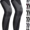 Full Leg Sleeves Long Compression Leg Sleeve Knee Sleeves Protect Leg, for Man Women Basketball, Arthritis Cycling Sport (2X-Large (1 Pair), 01_Black)