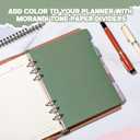 Outus 96 Pcs A5 6 Hole Binder Dividers with 8 Tabs 8.27 x 5.51 Inch Mini Binder Dividers with 5 Pcs Month Stickers for Notebook Travel Diary Journal Planner