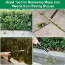 Hanaoyo 49.2 Long Handle Crack Weeder, 3 Adjustable Length Crevice Weeding Tool Manual Weeder Puller for Sidewalk, Paver, Wall Gaps, Lawn Yard Gardening Tool (Silver)