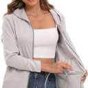 Post Mastectomy Shirts with Drain Pockets Breast Mastectomy Recovery Must Haves Soft Long Sleeve Zip Up Shirts Clothing Size M