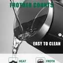 Huogary Milk Frother, Milk Steamer for Milk Foam & Hot Milk(4.5oz/10.5oz), Electric Milk Frother and Warmer for Homemade Coffee, 120V (Black)