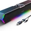 LENRUE G11 Computer Speakers for Desktop, Touch Lights PC Speakers with Surge Clear Sound, USB C/USB Powered for Computer Desktop PC Laptop Monitor