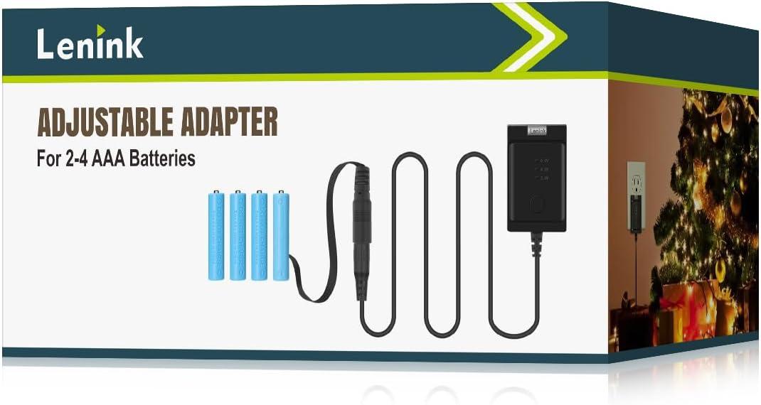 Lenink Adjustable AC Power Supply Adapter for AAA Batteries, 3V to 6V, Battery Replacement Adapter (Black)