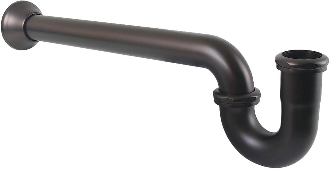 Kingston Brass CC5125 Vintage 1-1/2 in. P-Trap with Bell Flange, 19 in. Length, 18 Gauge, 19'' (L) x 3'' (W) x 5-1/16'' (H), Oil Rubbed Bronze