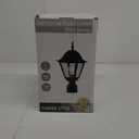 Outdoor Post Light,Waterproof Cast Aluminium Lamp Post Light Fixture,Post Lantern with Pier Mount Base,Matte Black,16.5in,Suitable for Garden,Yard,Driveway,etc