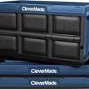 CleverMade Collapsible Storage Bins 62L (3-Pack)  Heavy Duty Collapsible Plastic Storage Bins, Large Stackable Folding Storage Bins for Garage, Car, Grocery & Home Organization - Ocean