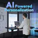 HUANUO AI-Powered Smart Electric Standing Desk, 32 Inch, Black, AI-32" X 19"