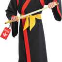 fun shack Samurai Costume Kids, Boys Samurai Costume, Japanese Kimono Boys, Halloween Costumes for Kids (Large)