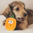 POPETPOP 2 Pcs Pumpkin Squeaky Latex Dog Toys 4.7 Inch Realistic Voice Toy Pumpkins for Puppy Teething and Interactive Pet Play