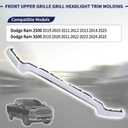 Front Upper Grille Grill Molding Compatible with Dodge Ram 2500 3500 2019 2020 2021 2022 2023 2024 2025 (Chrome)